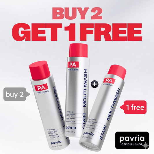 Pavria Stain Whitening Mouthwash – Buy 2, Get 1 Free (Limited Time Only!)